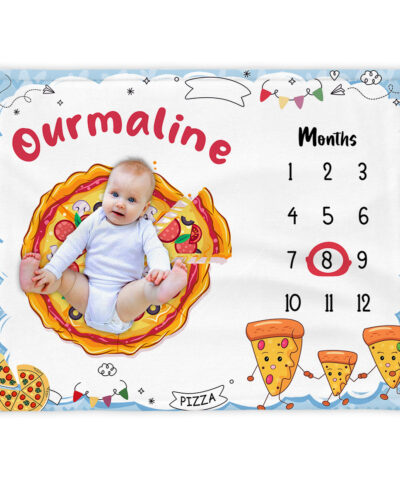 Gender Neutral Pizza Monthly Growth Blanket