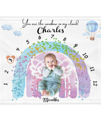 Neutral Rainbow Monthly Growth Blanket