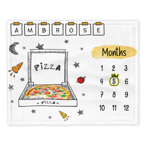 Pizza And Cheft Baby Milestone Blanket