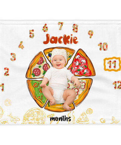 Playful Pizza Baby Monthly Milestone Blanket