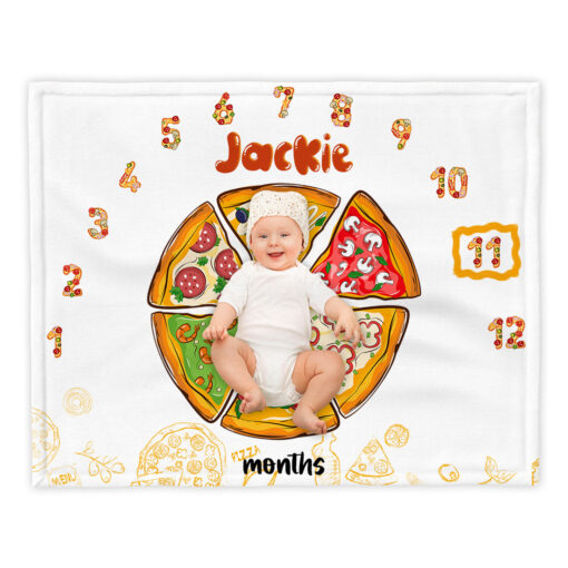 Playful Pizza Baby Monthly Milestone Blanket